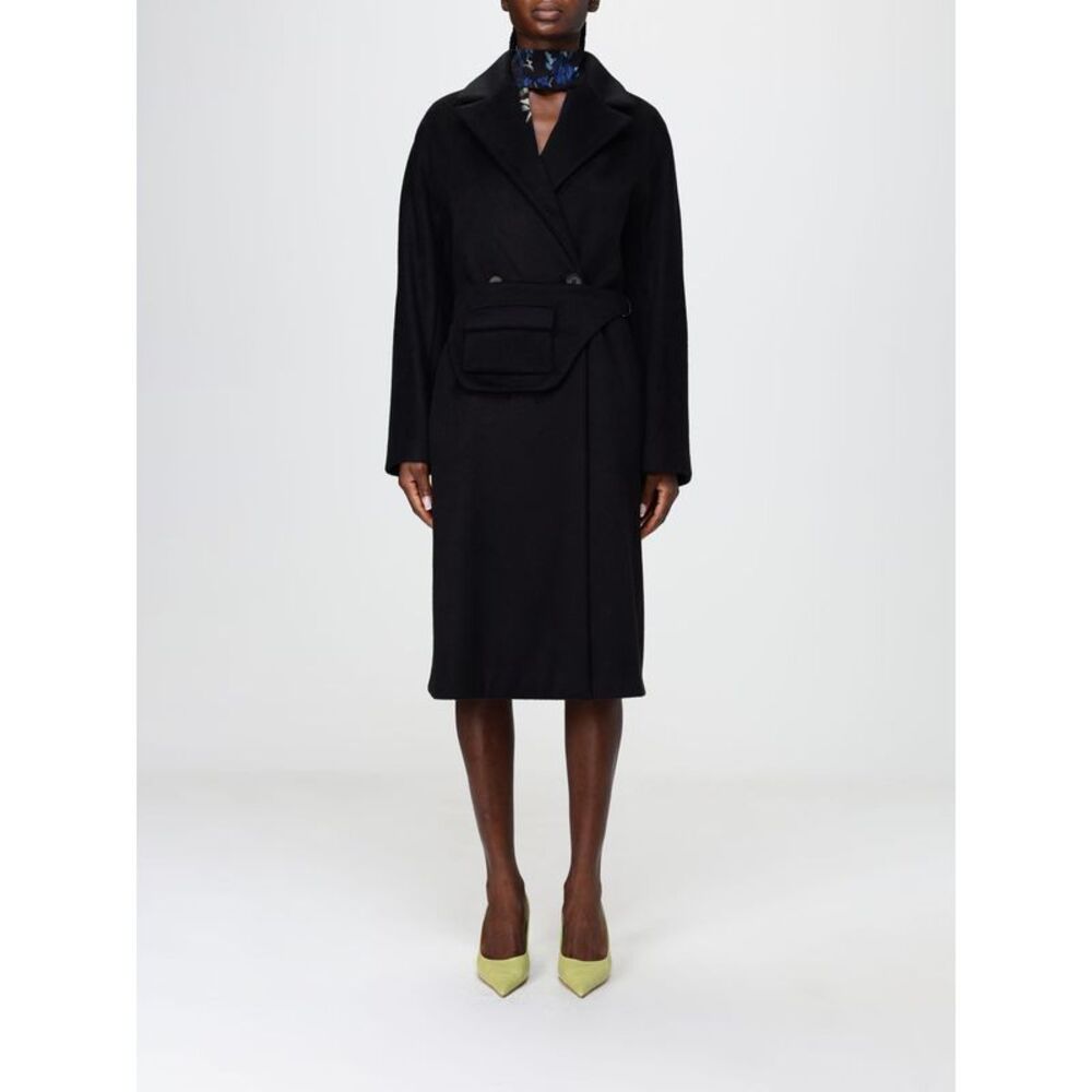Hanita Women Hanita Long Robe Coat In Rayon Blend With Waist Belt